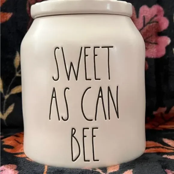 Rae Dunn Honey Jar Sweet As Can Bee Canister Farmhouse Kitchen Decor Topper New - Picture 2 of 7